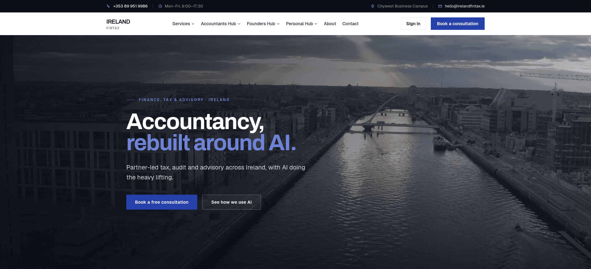 Screenshot of the Ireland Fintax website